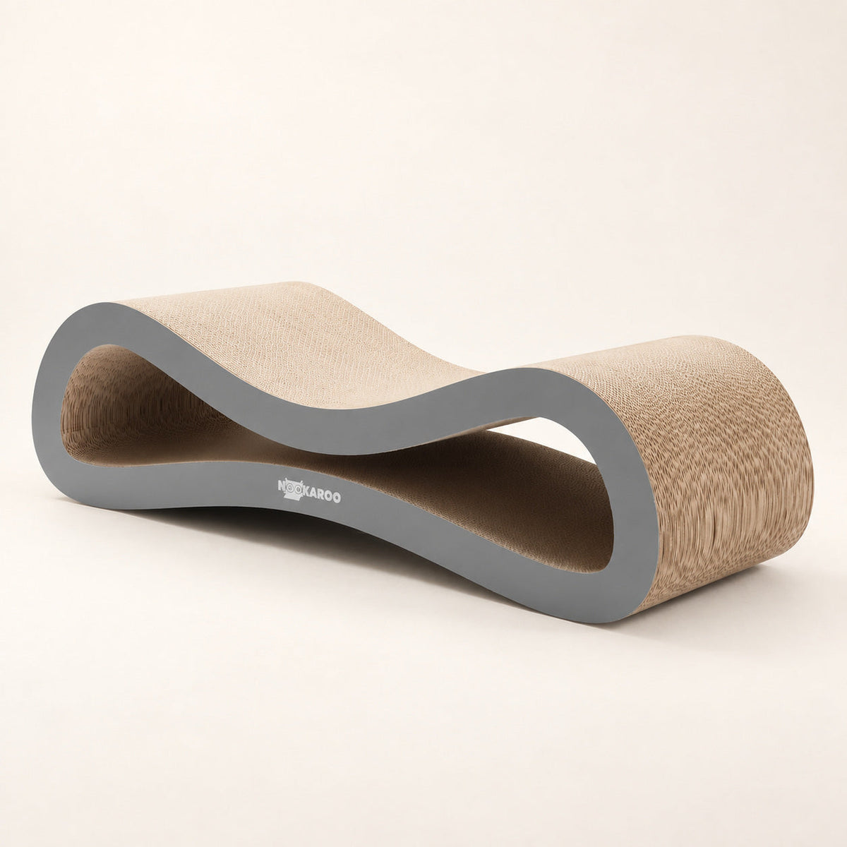 Nookaroo Agatha cardboard scratcher shown clearly for routine cleaning and inspection