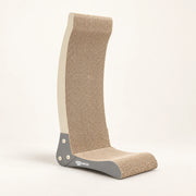 View image 1: Nookaroo Bennu tall curved vertical cat scratcher in beige and gray