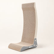 View image 7: Three-quarter view of the Nookaroo Bennu tall cat scratcher showing its curved profile on a warm cream background