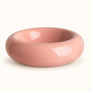 View image 4: Donut Ceramic Cat Bowl in pink with a glossy rounded rim