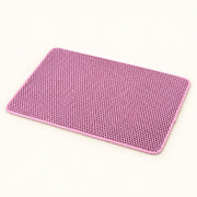 View image 4: Tidy Paws Double-Layer Litter Mat in pink on a warm ivory background; color reference, choose dimensions separately