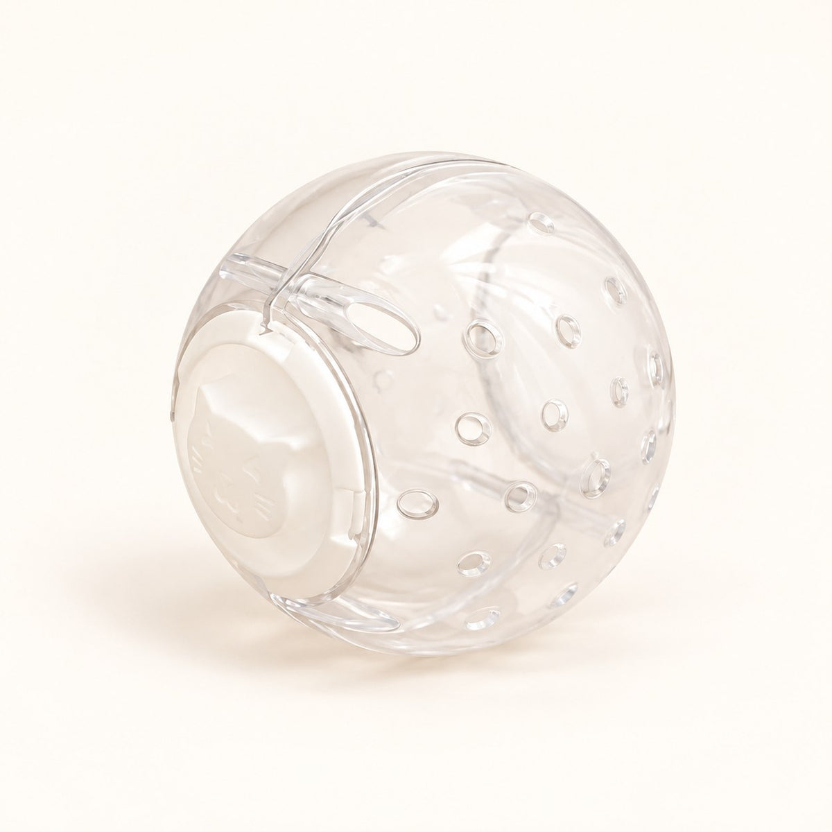 White Treat Trail cat treat dispenser, one empty ball